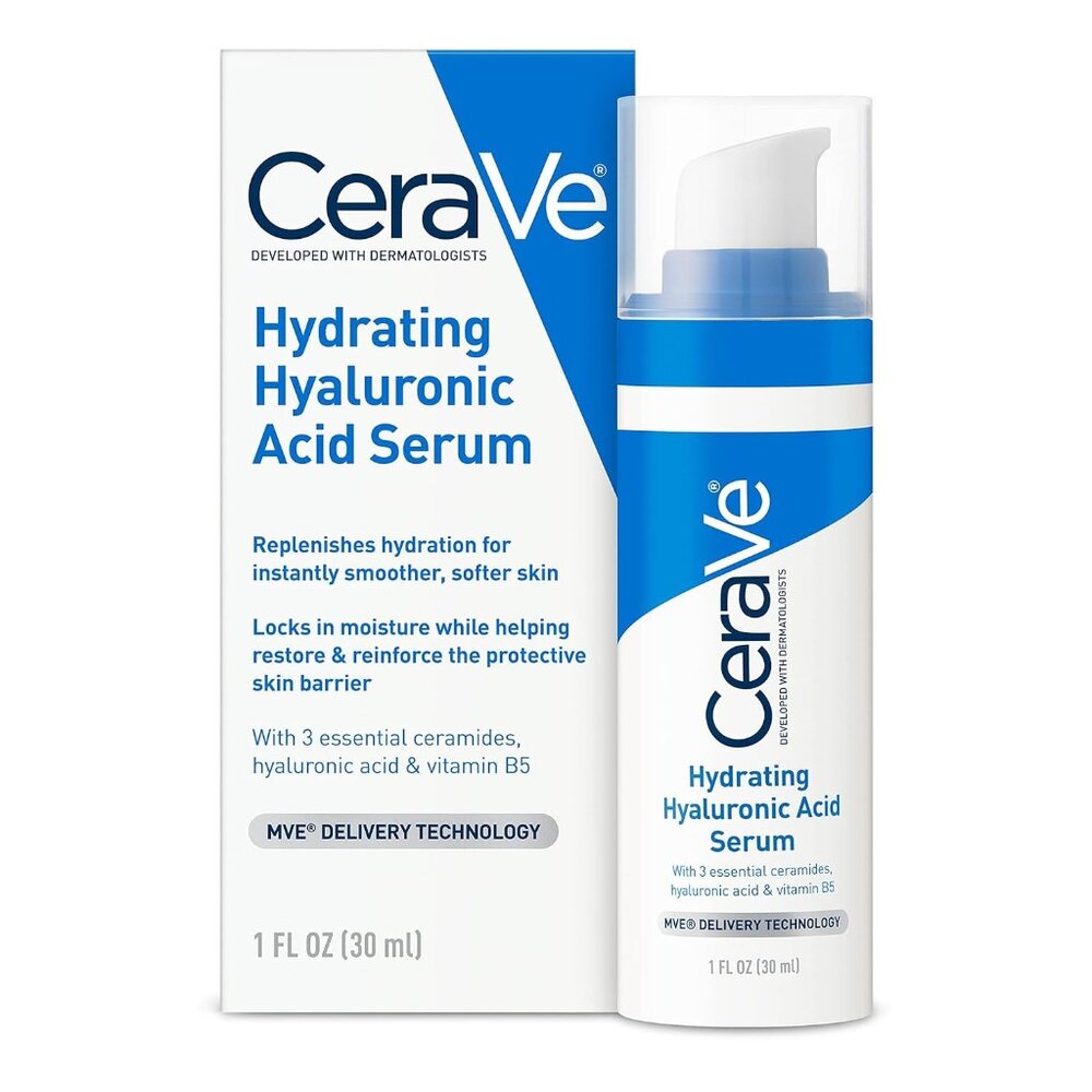 Cerave Hyaluronic Acid Serum for Face with Vitamin B5 and Ceramides, Hydrating